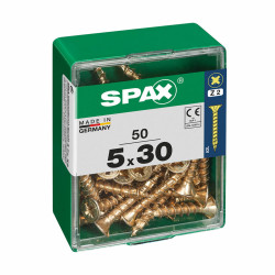 Caja de tornillos SPAX Tornillo de madera Cabeza plana (5 x 30 mm) (5,