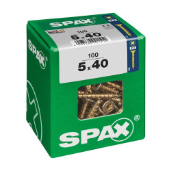Caja de tornillos SPAX Yellox Madera Cabeza plana 100 Piezas (5 x 40 m