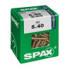 Caja de tornillos SPAX Yellox Madera Cabeza plana 100 Piezas (5 x 40 m