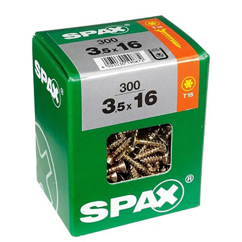 Caja de tornillos SPAX Yellox Madera Cabeza plana 75 Piezas (5 x 50 mm Caja de tornillos SPAX Yellox Madera Cabeza plana 75 Piezas (5 x 50 mm