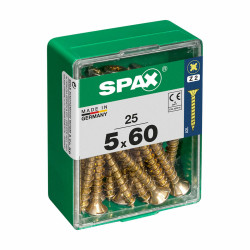 Caja de tornillos SPAX Tornillo de madera Cabeza plana (5 x 60 mm) (5,