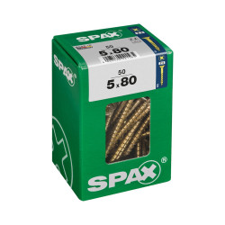 Caja de tornillos SPAX Yellox Madera Cabeza plana 50 Piezas (5 x 80 mm