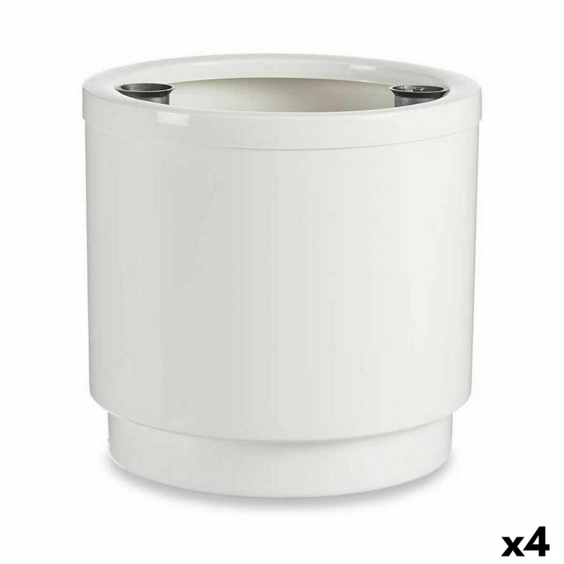 Maceta Autorriego Blanco Polipropileno 32 x 30,5 x 32 cm (4 Unidades) Maceta Autorriego Blanco Polipropileno 32 x 30,5 x 32 cm (4 Unidades)
