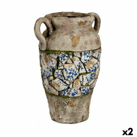 Figura Decorativa para Jardín Jarrón Poliresina 21 x 34,5 x 28 cm (2