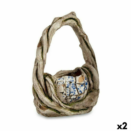 Figura Decorativa para Jardín Jarrón Poliresina 17 x 44 x 34,5 cm (2