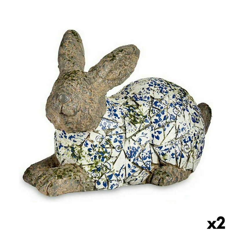 Figura Decorativa para Jardín Conejo Poliresina 20 x 29 x 40,5 cm (2