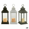 Farol LED Blanco Negro Cristal Plástico 13,5 x 34,5 x 13,5 cm (12 Uni