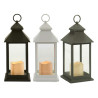 Farol LED Blanco Negro Cristal Plástico 13,5 x 34,5 x 13,5 cm (12 Uni