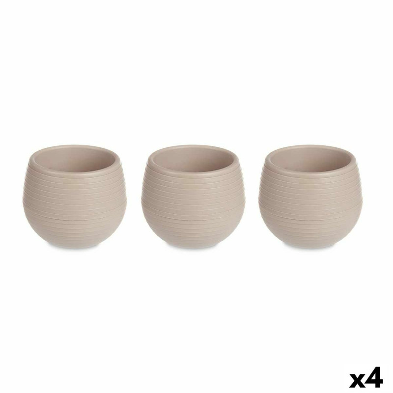 Set de Macetas Taupé Plástico 16,5 x 16,5 x 14,5 cm (4 Unidades) Set de Macetas Taupé Plástico 16,5 x 16,5 x 14,5 cm (4 Unidades)
