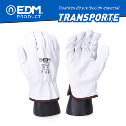 Guantes de Trabajo EDM Transportes Blanco Piel de vaca