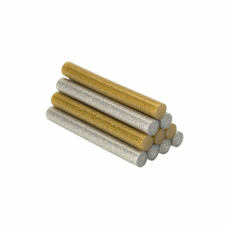Barras de cola termofusible Salki 430206 Plateado Dorado Purpurina Dec