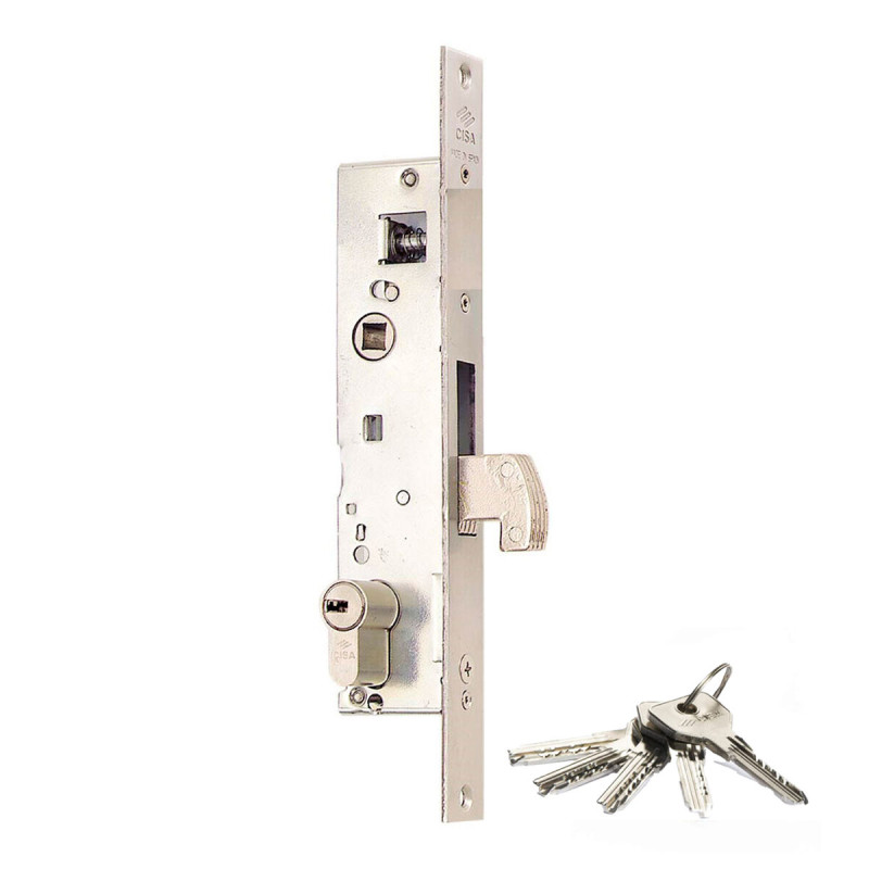 Cerradura de embutir Cisa L4140.20.0 Vertical Europeo Acero Acero Inox Cerradura de embutir Cisa L4140.20.0 Vertical Europeo Acero Acero Inox