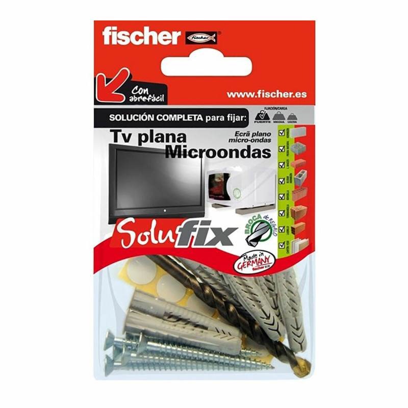 Kit de fijación Fischer Solufix 502690 Televisión Microondas 10 Piez Kit de fijación Fischer Solufix 502690 Televisión Microondas 10 Piez