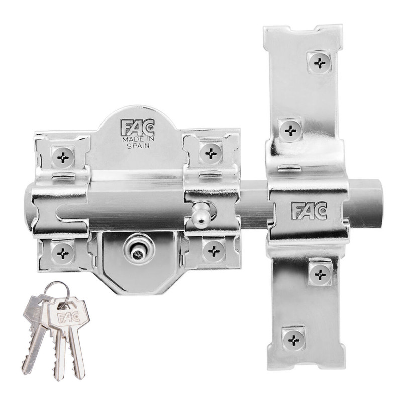 Cerrojo de seguridad Fac 301-r/80 b Níquel Acero 80 mm 70 mm Cerrojo de seguridad Fac 301-r/80 b Níquel Acero 80 mm 70 mm