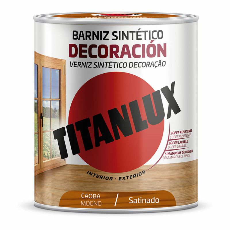 Barniz sintético Titanlux m11100434 Decoración Satinado Caoba 750 ml Barniz sintético Titanlux m11100434 Decoración Satinado Caoba 750 ml