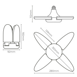 Bombilla LED EDM 98907 Leaf 30 W 200 W E27 3000 lm 35 x 11,2 cm Multid