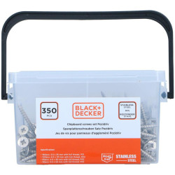 Kit de tornillos Black & Decker Pozidriv Madera 350 Piezas