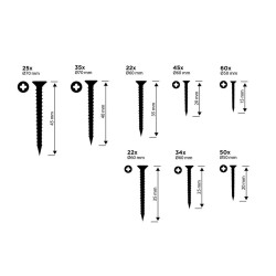 Kit de tornillos Black & Decker Phillips Madera 332 Piezas