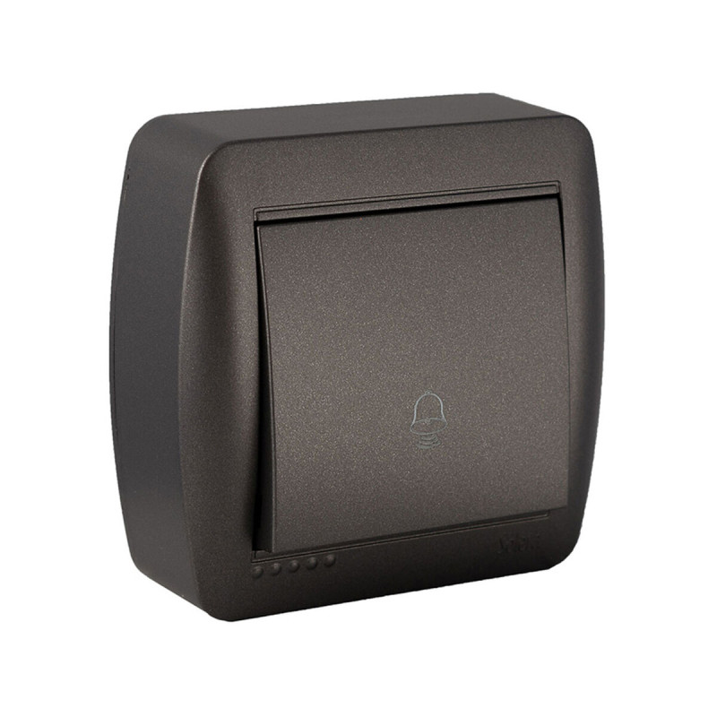 Pulsador para timbre Solera Mural 7,4 x 7,2 x 2,8 cm 250 V 10 A Grafit Pulsador para timbre Solera Mural 7,4 x 7,2 x 2,8 cm 250 V 10 A Grafit