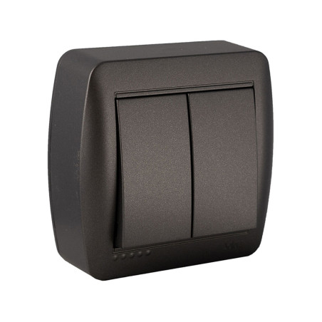 Interruptor Doble Conmutado Solera Mural 7,4 x 7,2 x 2,8 cm 250 V 10 A