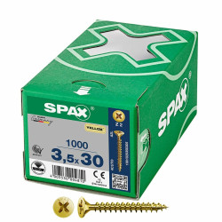 Caja de tornillos SPAX Yellox Z2 Cabeza plana 3,5 x 30 mm 1000 Unidade
