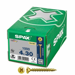 Caja de tornillos SPAX Yellox Z2 Cabeza plana 4,0 x 30 mm 1000 Unidade