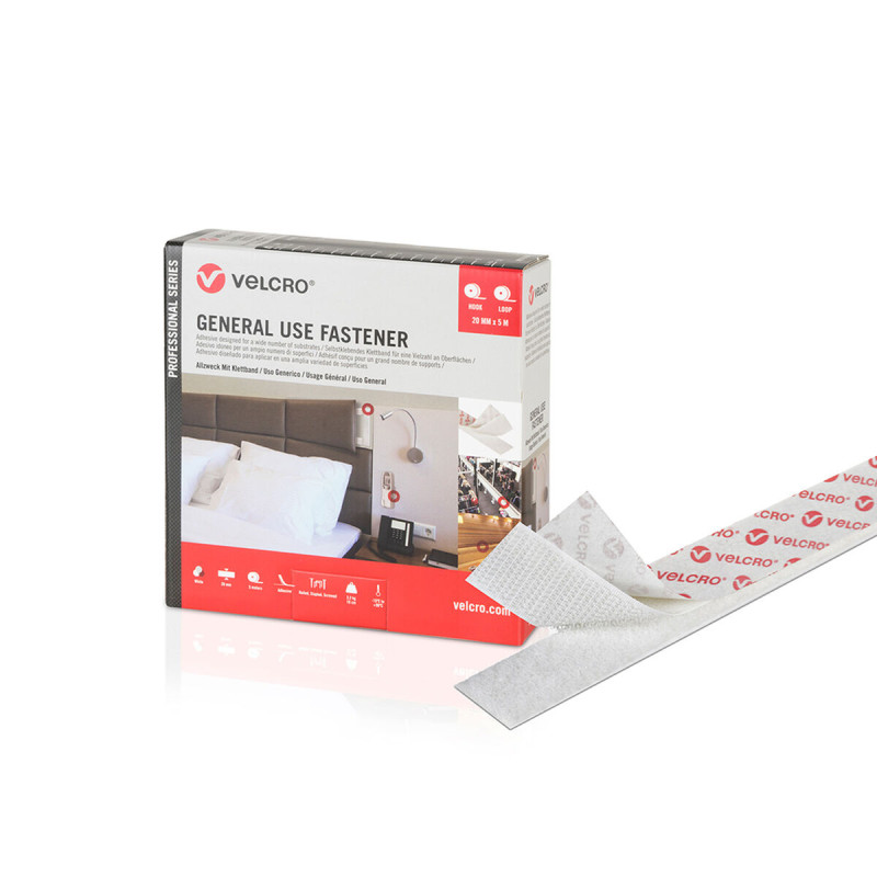 Cinta de Doble Cara Velcro Blanco 20 mm x 5 m Cinta de Doble Cara Velcro Blanco 20 mm x 5 m