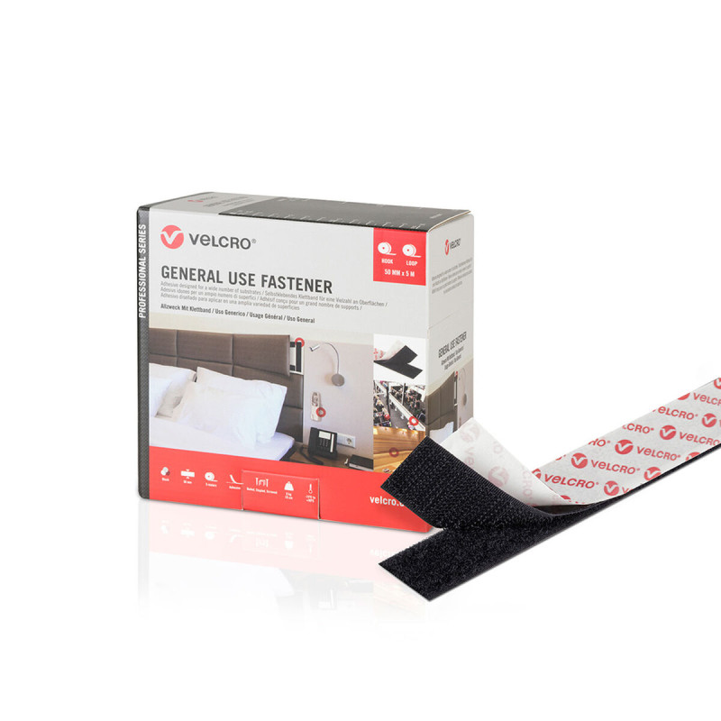 Cinta de Doble Cara Velcro Negro 50 mm x 5 m Cinta de Doble Cara Velcro Negro 50 mm x 5 m