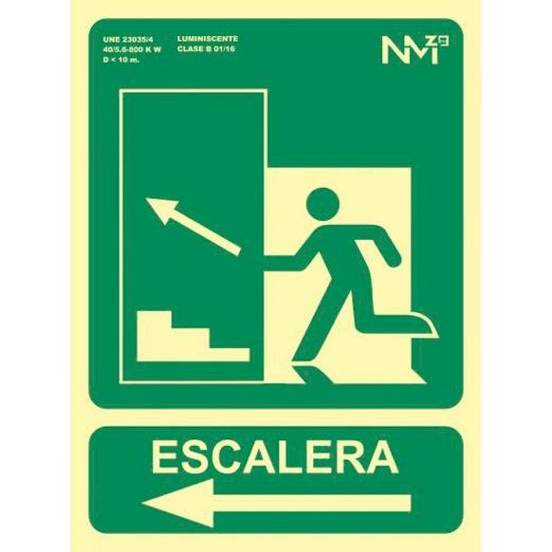 Cartel Archivo 2000 "SALIDA DE EMERGENCIA ESCALERA SUBE IZQUIERDA" PVC Cartel Archivo 2000 "SALIDA DE EMERGENCIA ESCALERA SUBE IZQUIERDA" PVC