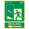 Cartel Archivo 2000 "SALIDA DE EMERGENCIA ESCALERA SUBE IZQUIERDA" PVC