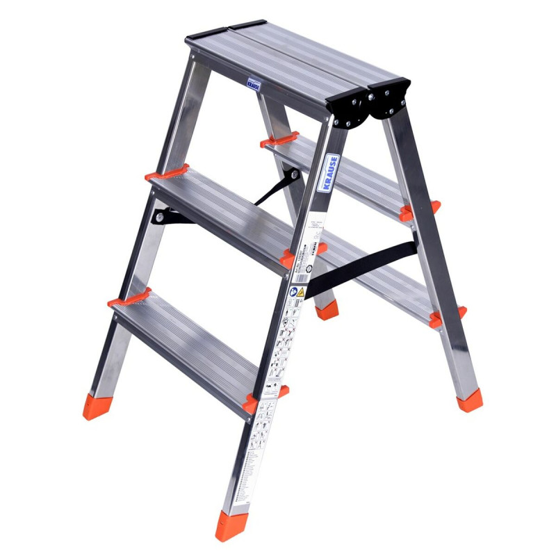 Escalera plegable de 3 peldaños Krause 120397 Plateado Aluminio Escalera plegable de 3 peldaños Krause 120397 Plateado Aluminio