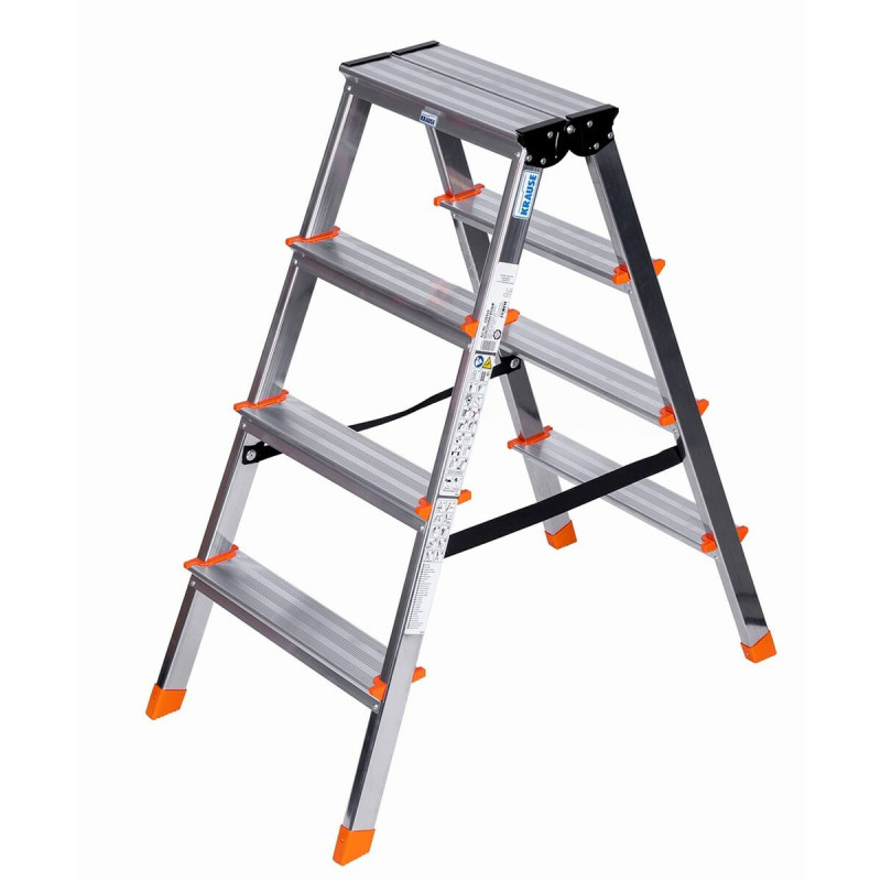 Escalera plegable de 4 peldaños Krause 120403 Plateado Aluminio Escalera plegable de 4 peldaños Krause 120403 Plateado Aluminio