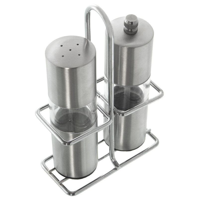 Set de Salero y Pimentero Alexandra House Living 81285 Gris Acero 10 x Set de Salero y Pimentero Alexandra House Living 81285 Gris Acero 10 x