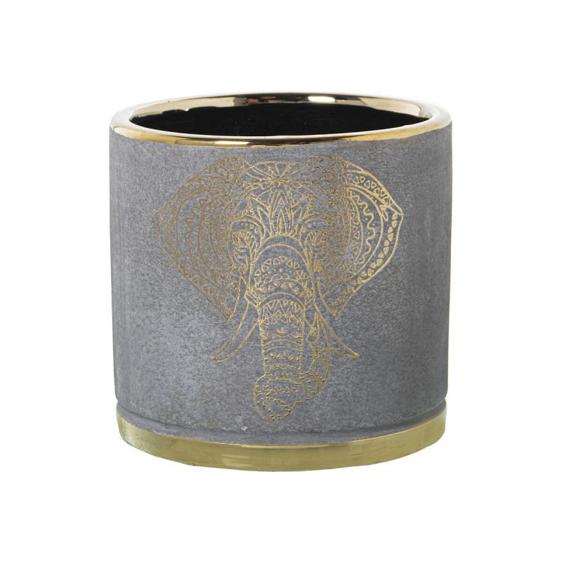 Macetero Alexandra House Living Gris Cerámica 14 x 14 x 14 cm Macetero Alexandra House Living Gris Cerámica 14 x 14 x 14 cm