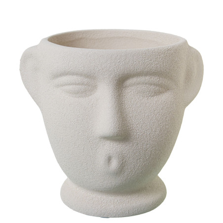 Macetero Alexandra House Living Beige Cerámica Busto 14 x 17 x 14 cm