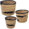 Set de Maceteros Alexandra House Living Marrón Ratán Fibra natural 3