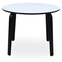 Mesa de Comedor Alexandra House Living Blanco Negro Madera 100 x 76 x