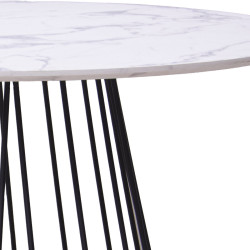 Mesa de Comedor Alexandra House Living Blanco Negro Metal 120 x 75 x 1