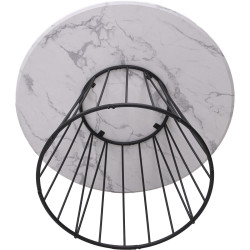 Mesa de Comedor Alexandra House Living Blanco Negro Metal 120 x 75 x 1