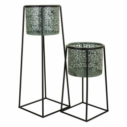 Set de Maceteros Alexandra House Living Azul Negro Metal 23 x 45 x 23