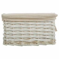 Cesto para la Ropa Sucia Alexandra House Living Blanco Mimbre Madera d