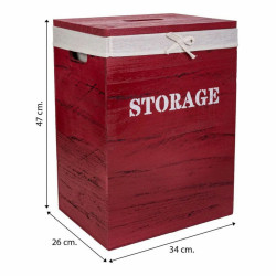 Juego de Cestos Alexandra House Living Rojo Madera de Paulonia 2 Pieza