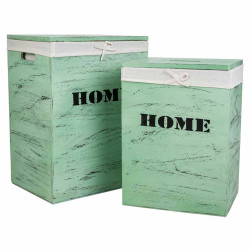 Juego de Cestos Alexandra House Living Verde Madera de Paulonia 2 Piez