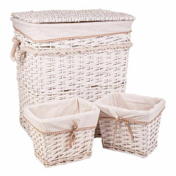Juego de Cestos Alexandra House Living Blanco Mimbre Madera de sauce 4
