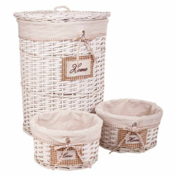 Juego de Cestos Alexandra House Living Blanco Mimbre Madera de sauce 3