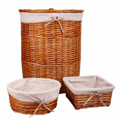 Juego de Cestos Alexandra House Living Natural Mimbre Madera de sauce
