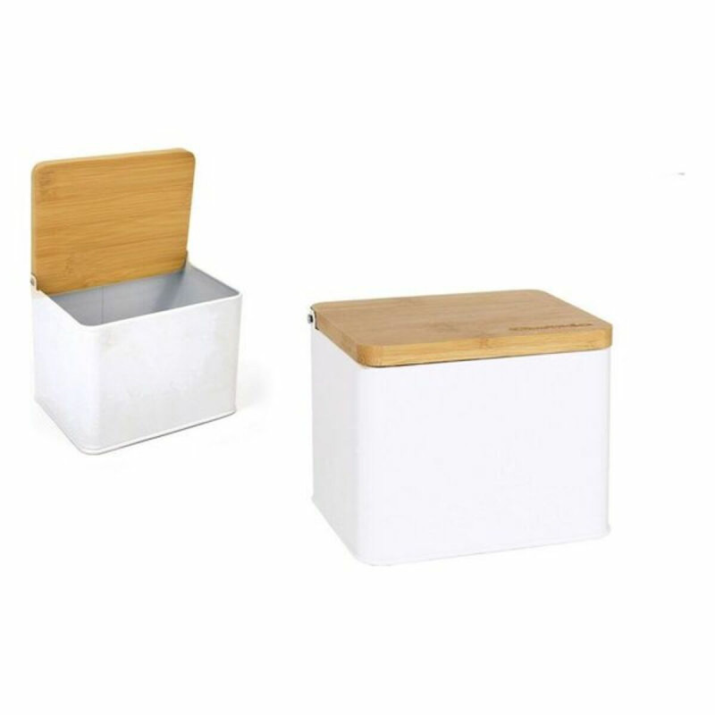 Salero con Tapa Privilege Metal Bambú (14 x 11 x 11 cm) Salero con Tapa Privilege Metal Bambú (14 x 11 x 11 cm)