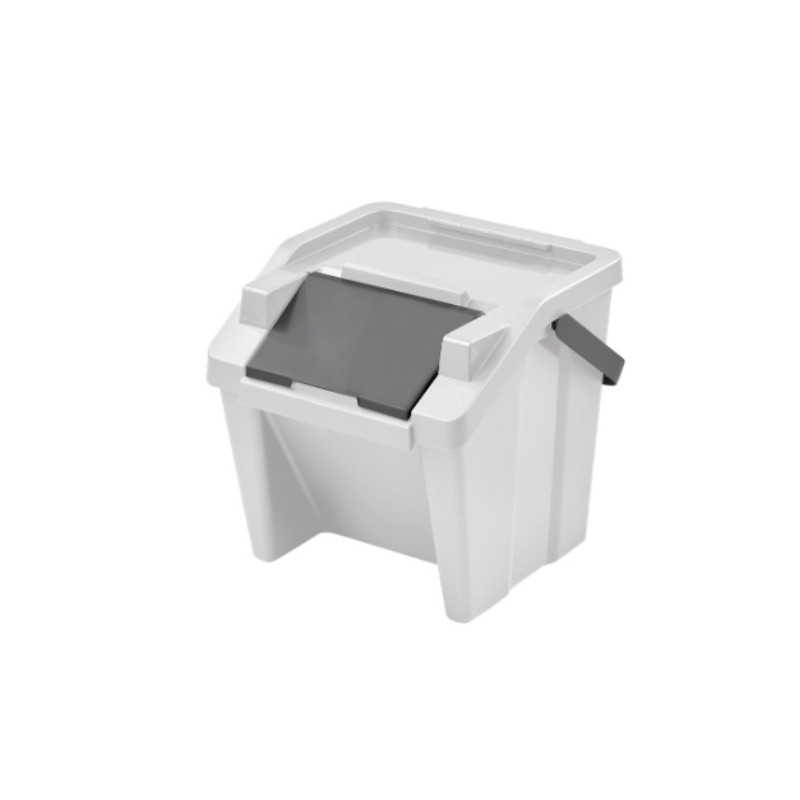 Cubo de Basura para Reciclaje Tontarelli Moda Blanco 28 L Apilable Cubo de Basura para Reciclaje Tontarelli Moda Blanco 28 L Apilable