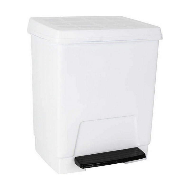 Cubo de Basura con Pedal 23 L Blanco Cubo de Basura con Pedal 23 L Blanco