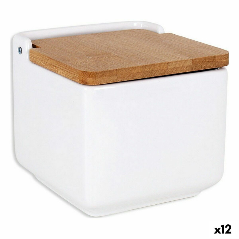 Salero con Tapa La Mediterránea Bambú 13 x 13 x 12,5 cm (12 Unidades